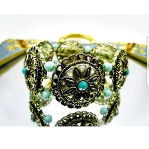 💖 Turquoise Metal Bracelet